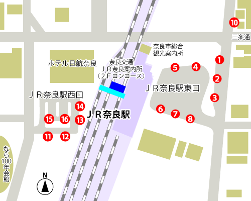 JR奈良駅のバス乗り場
