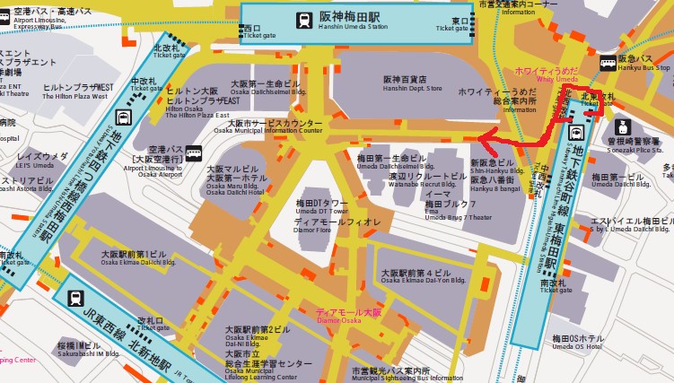 東梅田駅から 西梅田駅へのアクセス 乗換え おすすめの行き方を紹介します 関西のお勧めスポットのアクセス方法と楽しみ方関西のお勧めスポットのアクセス方法と楽しみ方