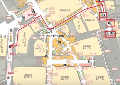 東梅田駅から 西梅田駅へのアクセス 乗換え おすすめの行き方を紹介します 関西のお勧めスポットのアクセス方法と楽しみ方関西のお勧めスポットのアクセス方法と楽しみ方