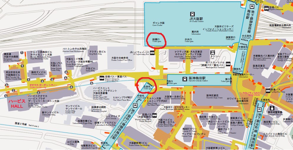 関西のお勧めスポットのアクセス方法と楽しみ方                                                                西梅田駅から、大阪駅へのアクセス（乗換え）　おすすめの行き方を紹介します