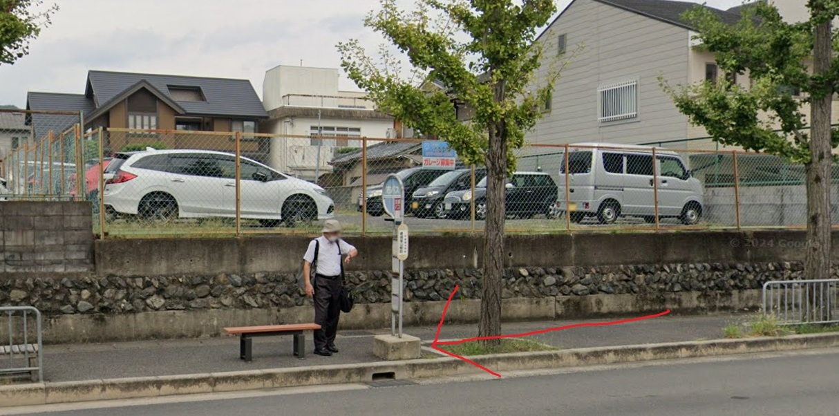 すぐ右側に、嵯峨嵐山駅前バス停が見えてきます。