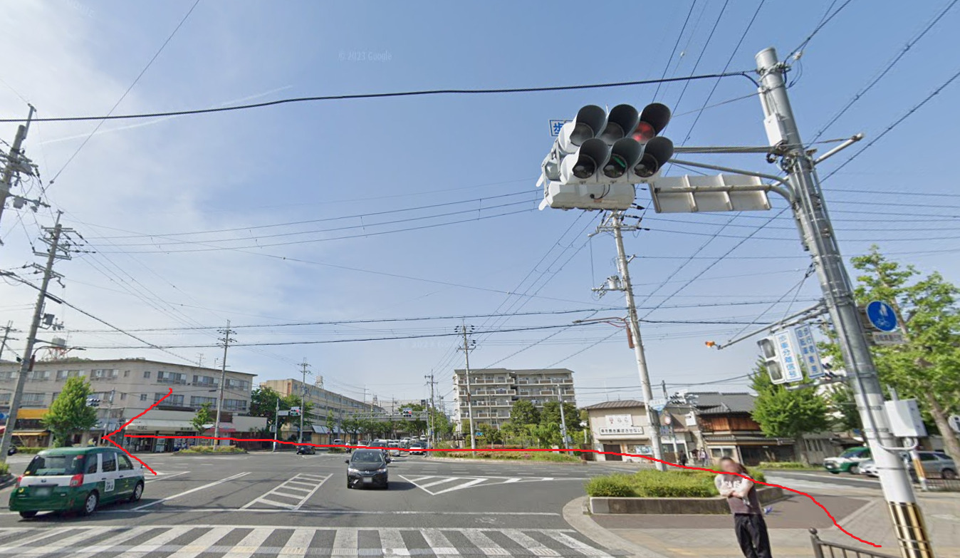 そして、目の前の信号を左折します。