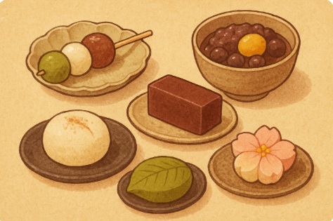 京都の甘味処の和菓子