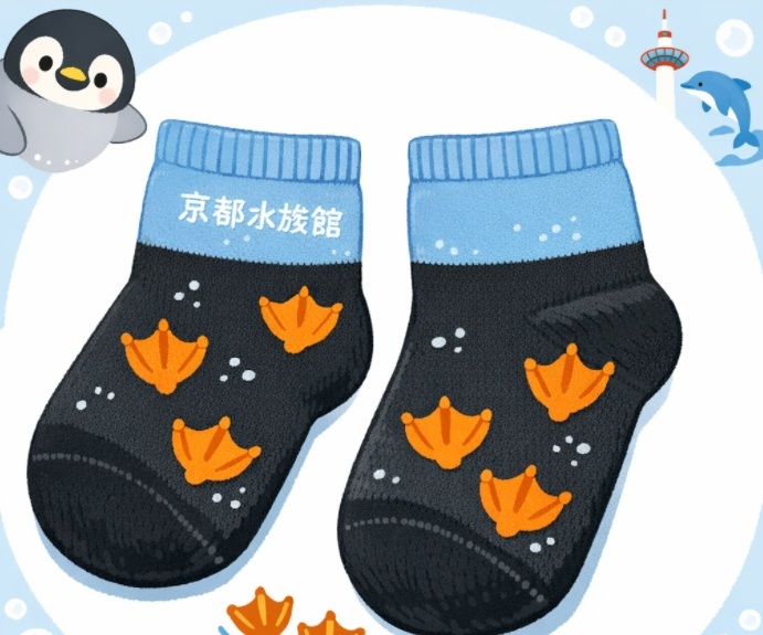 ペンギンの足跡靴下