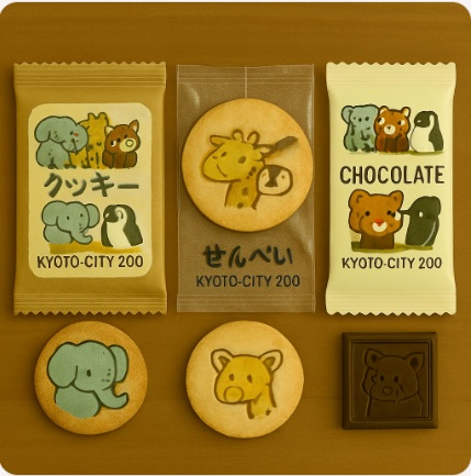 動物パッケージのお菓子