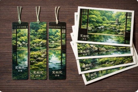 実相院の庭園モチーフのしおり・ポストカードセット