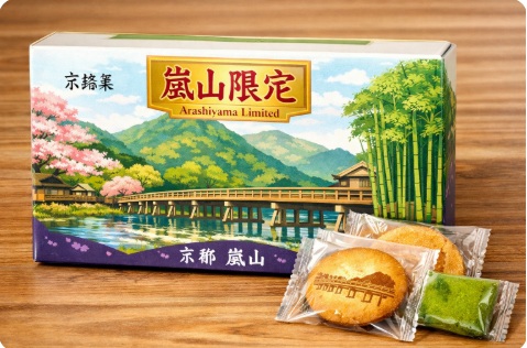 嵐山限定パッケージのお菓子