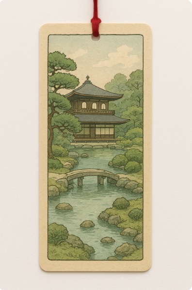 銀閣寺の庭園モチーフ「和風しおり」