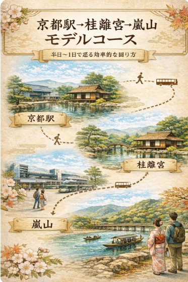 京都駅 → 桂離宮 → 嵐山モデルコース｜半日〜1日で巡る効率的な回り方