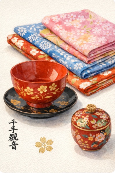 伝統工芸品（京漆器や染物）