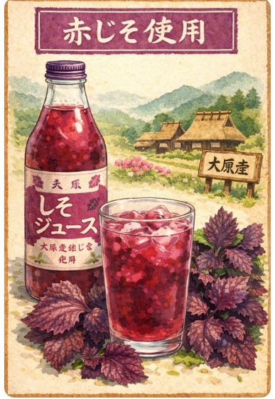 大原産の赤じそを使ったしそジュース