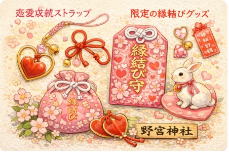 恋愛成就ストラップと限定の縁結びグッズ