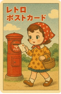 昭和レトロなポストカード・絵はがきのイラスト