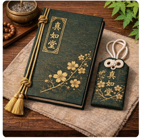 真如堂の落ち着いたデザインの御朱印帳やお守り