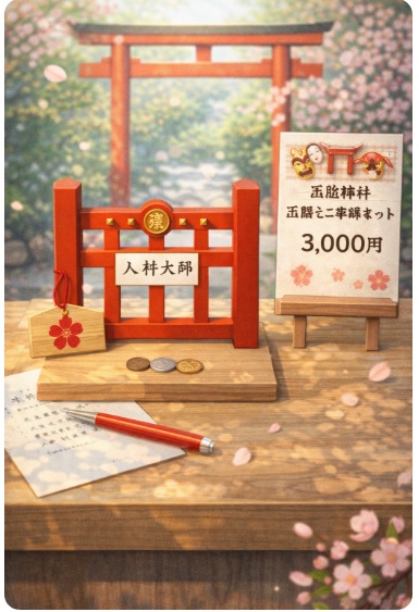 芸能神社 玉垣（たまがき）ミニ奉納セット