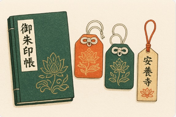 青蓮院の寺院オリジナルの御朱印帳や御守り